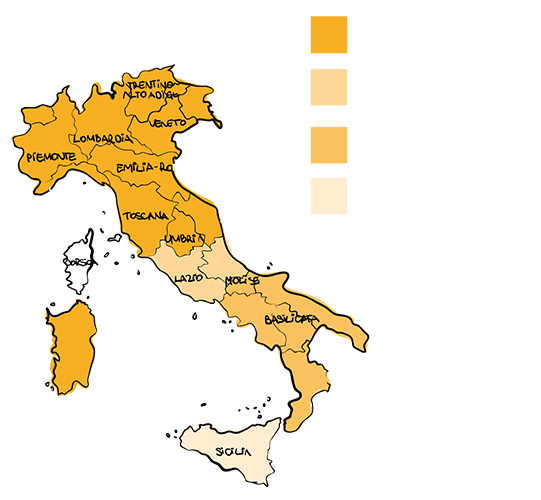Distribuzione Libri EMMEGI Italia mappa